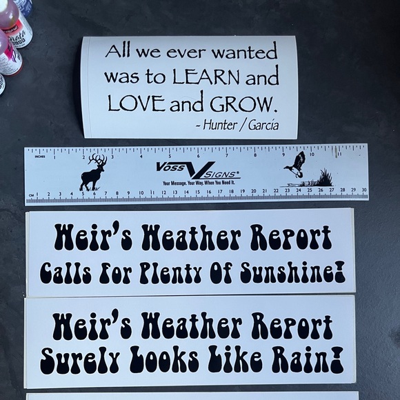 Lot of 4 Bob Weir / Grateful Dead Lyrics bumper stickers - Picture 3 of 8